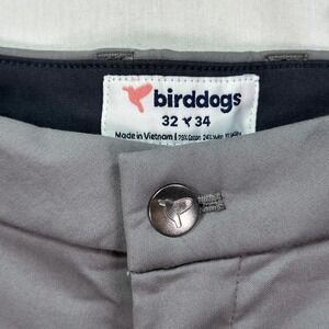Birddogs Pants Mens 32 x‎ 34 Gray Stretch Chino Golf Performance Zipper Pocket